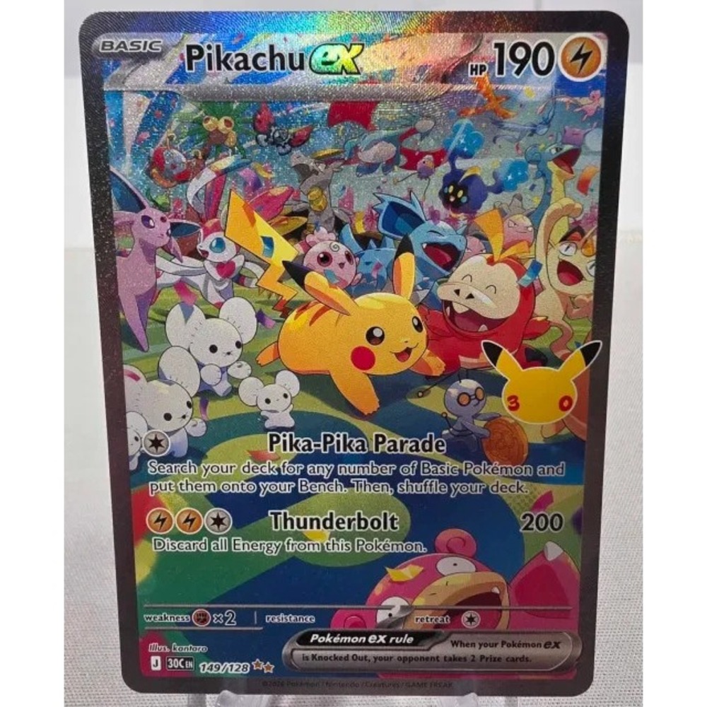 Pikachu ex 149/128 — 30th Anniversary Special Illustration Rare (SIR) NM